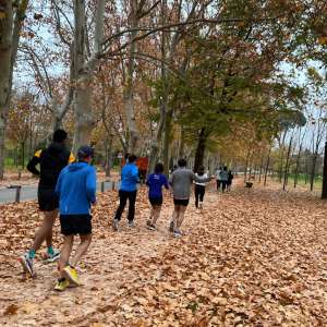 Club de corredores en Mostoles corriendo por el parque